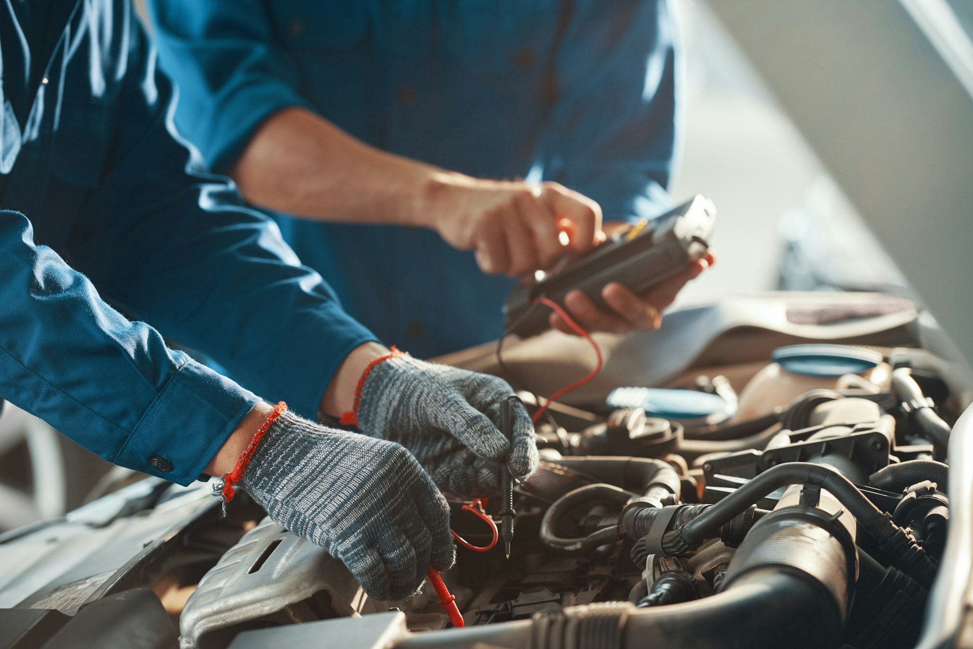 Checking work of car engine